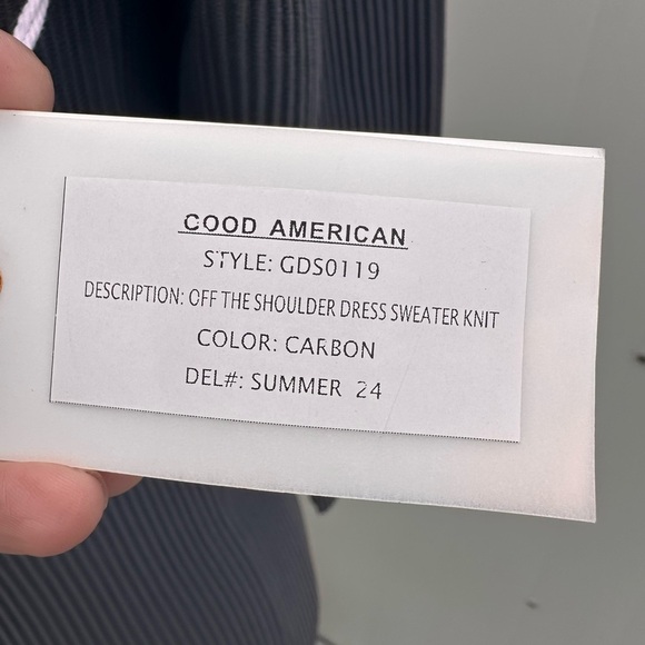 NEW GOOD AMERICAN WOMENS DRESS Gray Ribbed Knit XL - Picture 3 of 8